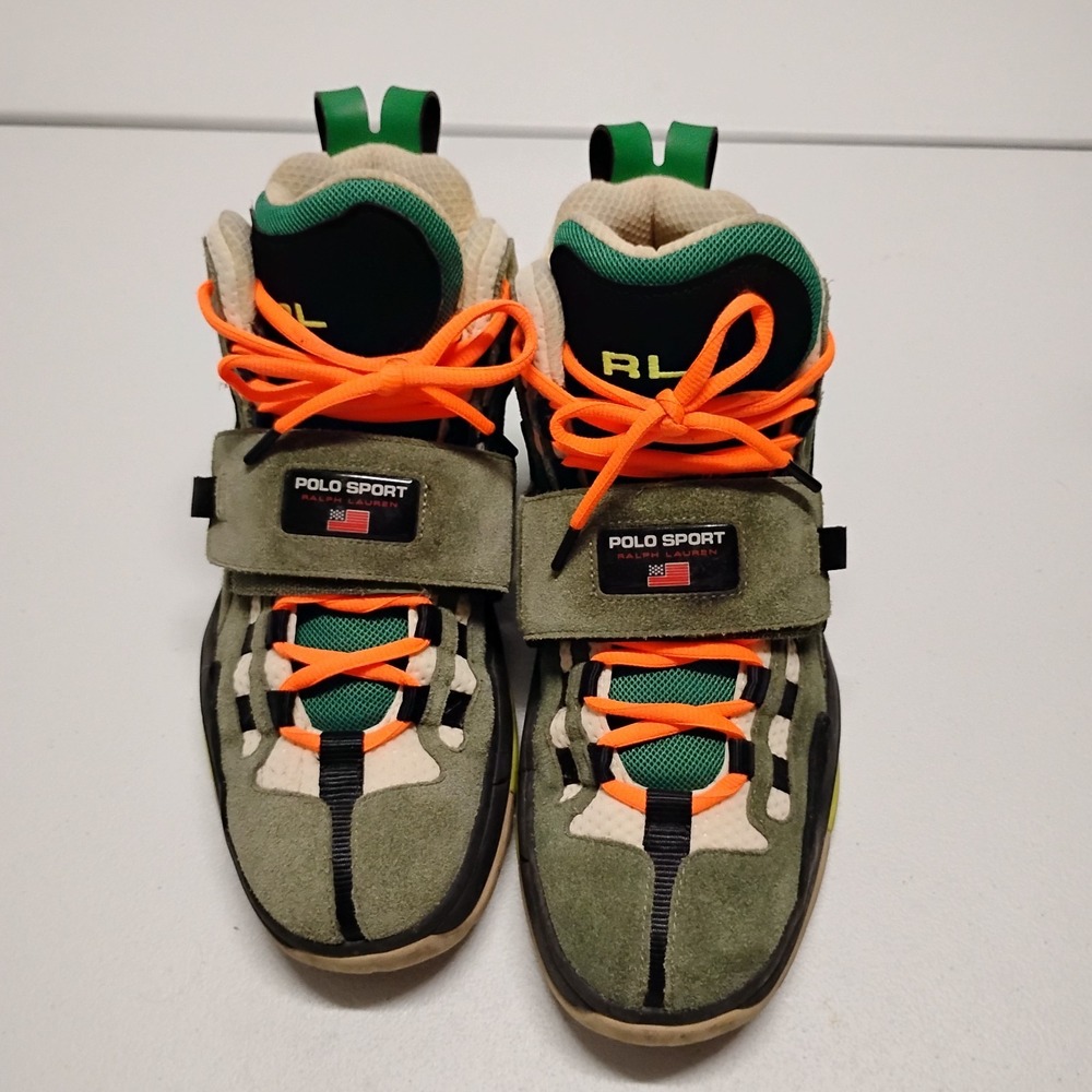 Polo Sport Ralph Lauren PS100 High Top Sneakers Mens 12 Green Designer Logo